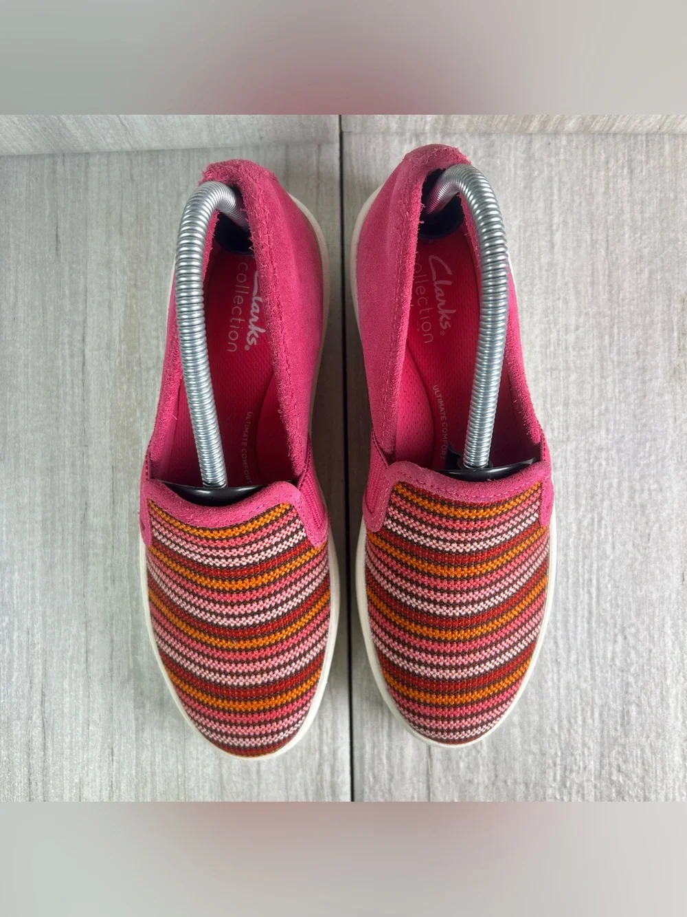 Clark’s Layton Petal Pink Knit Slip-On Mule Comfort Shoe Women's Size 6.5 - Picture 6 of 10